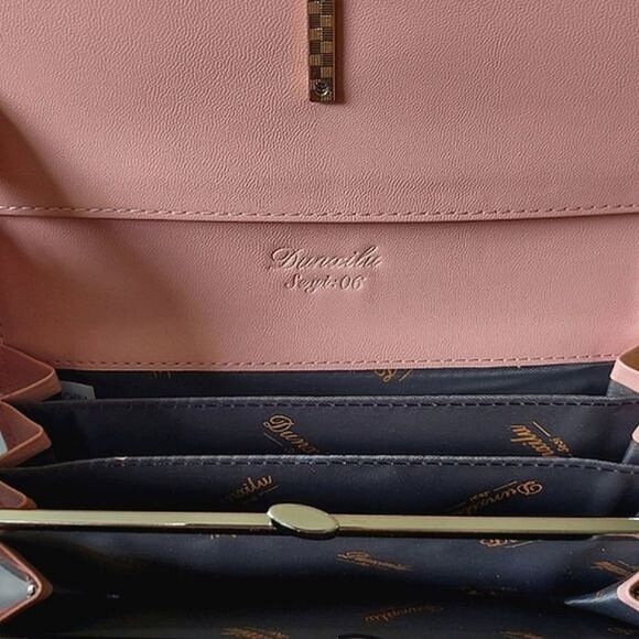 BNIB Dunxilu blue leather rhinestone detail clutch wallet - Picture 8 of 14